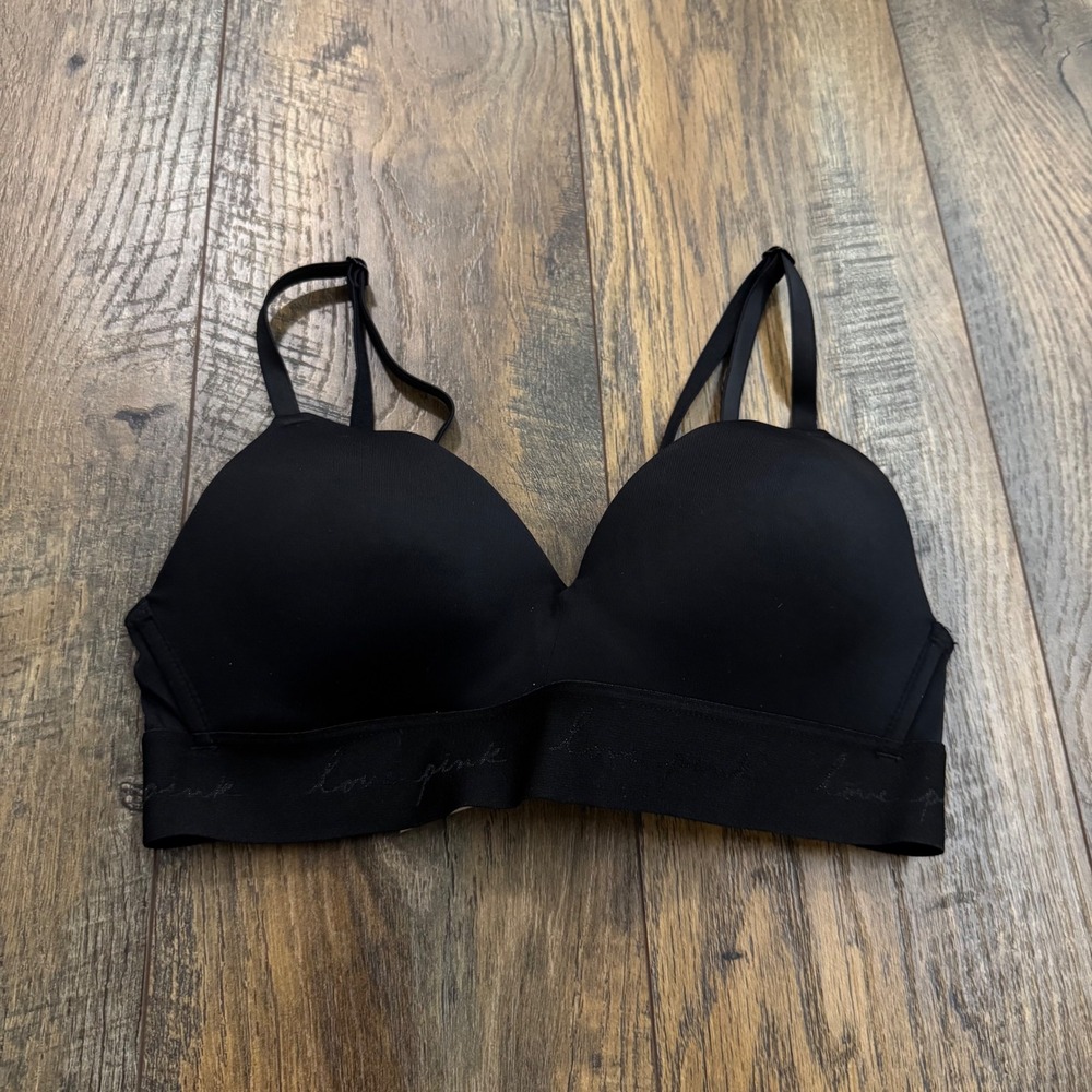 Victoria's Secret PINK Wear Everywhere Wireless Lightly Lined Bra Black 32A